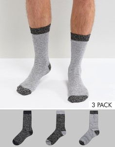 3 пары толстых носков с контрастной вставкой на носке и пятке ASOS - Мульти