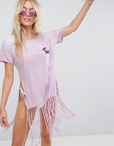 Пляжная накидка с бахромой ASOS - Фиолетовый