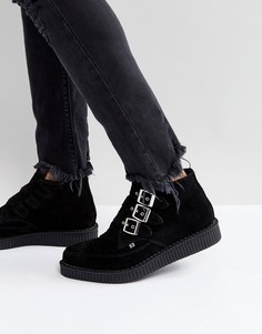 Замшевые ботинки с пряжками T.U.K - Черный