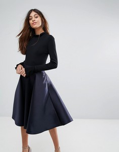 Платье с расклешенными манжетами и вязаным верхом Ted Baker Zadi - Темно-синий