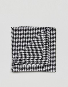 Платок для нагрудного кармана с принтом гусиная лапка ASOS - Черный