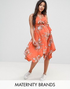 Платье с асимметричным краем New Look Maternity - Оранжевый