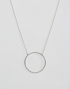 Длинное ожерелье с круглой подвеской DesignB London - Серебряный