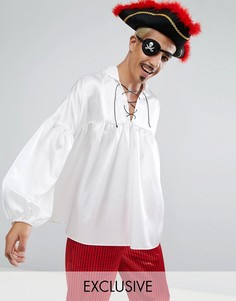 Рубашка пирата со шнуровкой Reclaimed Vintage HALLOWEEN Inspired - Белый