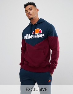 Худи с шевронным узором и крупным логотипом Ellesse - Красный