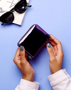 Блестящий виниловый кошелек Monki - Фиолетовый