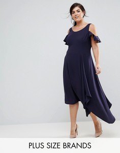 Мягкое платье с открытыми плечами Coast Plus - Темно-синий