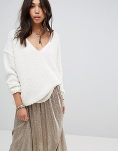Джемпер с V-образным вырезом Free People Lofty - Кремовый