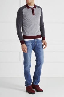 Серый свитер с контрастной отделкой Canali