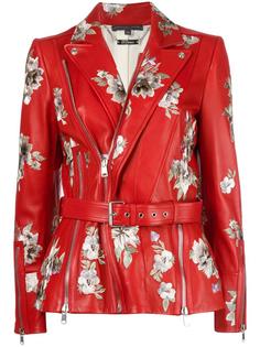 байкерская куртка с цветочной вышивкой Alexander McQueen