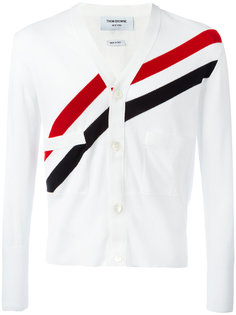 полосатый кардиган с V-образным вырезом Thom Browne