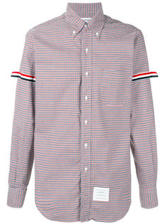 клетчатая рубашка на пуговицах с полосками Thom Browne
