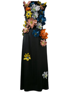 платье без рукавов с декором из цветов Christopher Kane