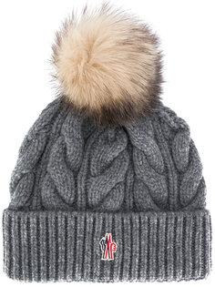 chunky knit pom pom beanie Moncler Grenoble