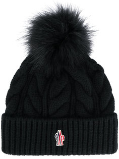 chunky knit pom pom beanie Moncler Grenoble