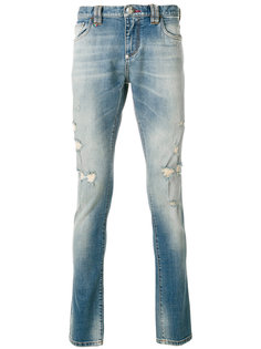 узкие джинсы с протертостями Philipp Plein