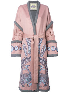 Peacock embroidered wrap coat Yuliya Magdych