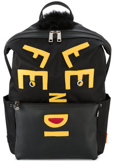 Face leather applique backpack Fendi