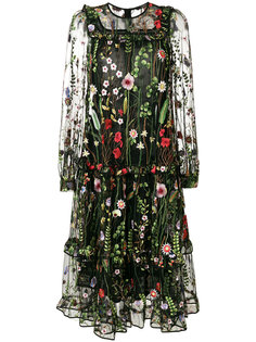 floral embroidered sheer dress Odeeh