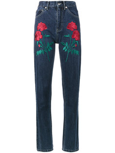 джинсы с вышитыми розами Rodeo Adam Selman