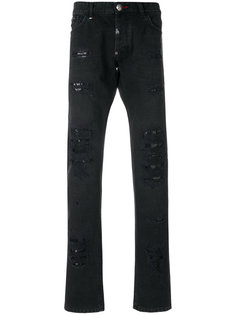 джинсы с рваными деталями Philipp Plein