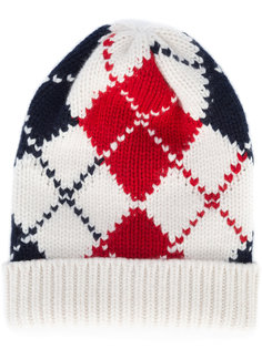 embroidered knitted beanie hat Thom Browne