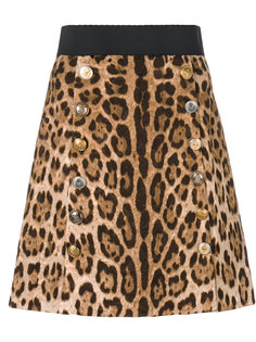 мини-юбка с леопардовым узором  Dolce & Gabbana