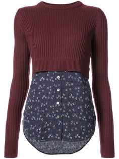 layered printed knitted top Veronica Beard