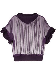 ribbed trim mesh top Aula