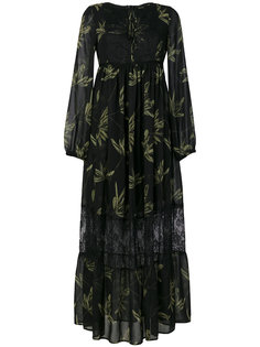 платье с завышенной талией и принтом листьев  Ki6