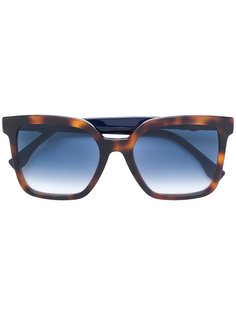массивные квадратные солнцезащитные очки Fendi Eyewear