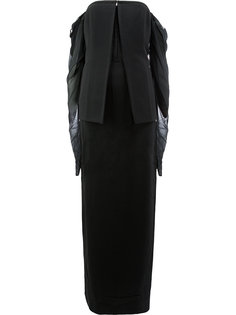 платье с открытыми плечами и баской  Vera Wang