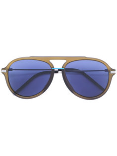 солнцезащитные очки-авиаторы в толстой оправе Fendi Eyewear
