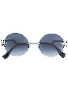 круглые солнцезащитные очки со стразами Fendi Eyewear