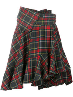 юбка в клетку с драпировкой Junya Watanabe Comme Des Garçons