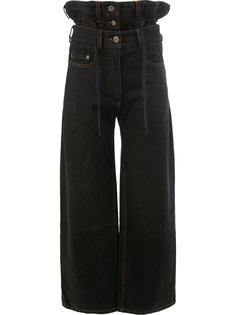 джинсы с завышенной талией и оборками  Y / Project