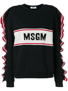 свитер с логотипом и оборками  MSGM