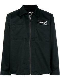 куртка на молнии с вышитым логотипом Stussy