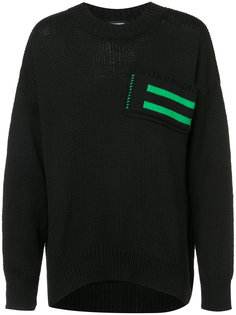 джемпер с карманом в полоску Raf Simons
