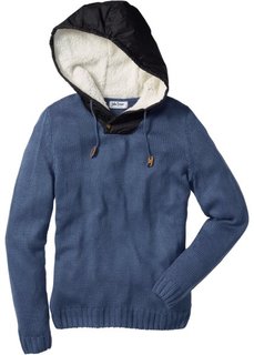 Пуловер Regular Fit с капюшоном (индиго) Bonprix