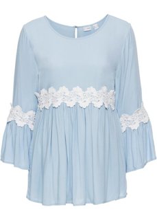 Туника с кружевными аппликациями (синий) Bonprix