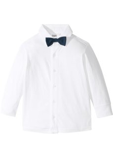 Трикотажная рубашка (2 шт.) (белый/темно-синий с бабочкой) Bonprix