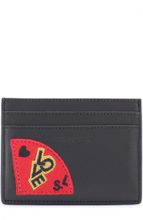 Кожаный футляр для кредитных карт с аппликацией Saint Laurent