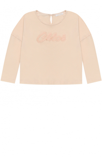 Хлопковый лонгслив с аппликацией Chloé