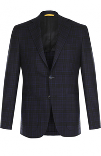 Однобортный шерстяной пиджак в клетку Canali