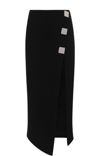 Однотонная юбка-миди с высоким разрезом David Koma