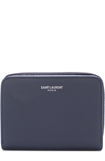 Кожаный кошелек на молнии с отделениями для кредитных карт Saint Laurent