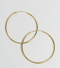 Позолоченные серебряные серьги‑кольца 60 мм ASOS - Золотой