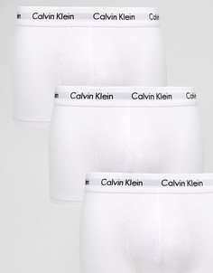 Набор из 3 белых боксеров-брифов из эластичного хлопка с заниженной талией Calvin Klein - Белый