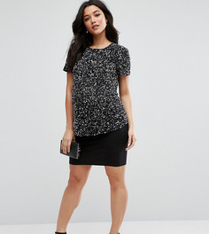 Трикотажная мини-юбка для беременных ASOS Maternity - Черный